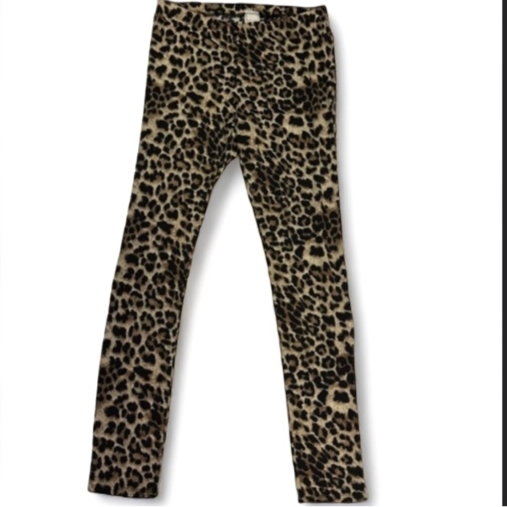 Hershe Ladies Leopard Animal Print Waist Stretch Leggings Plus Size 1XL EUC